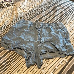 Faux denim shorts